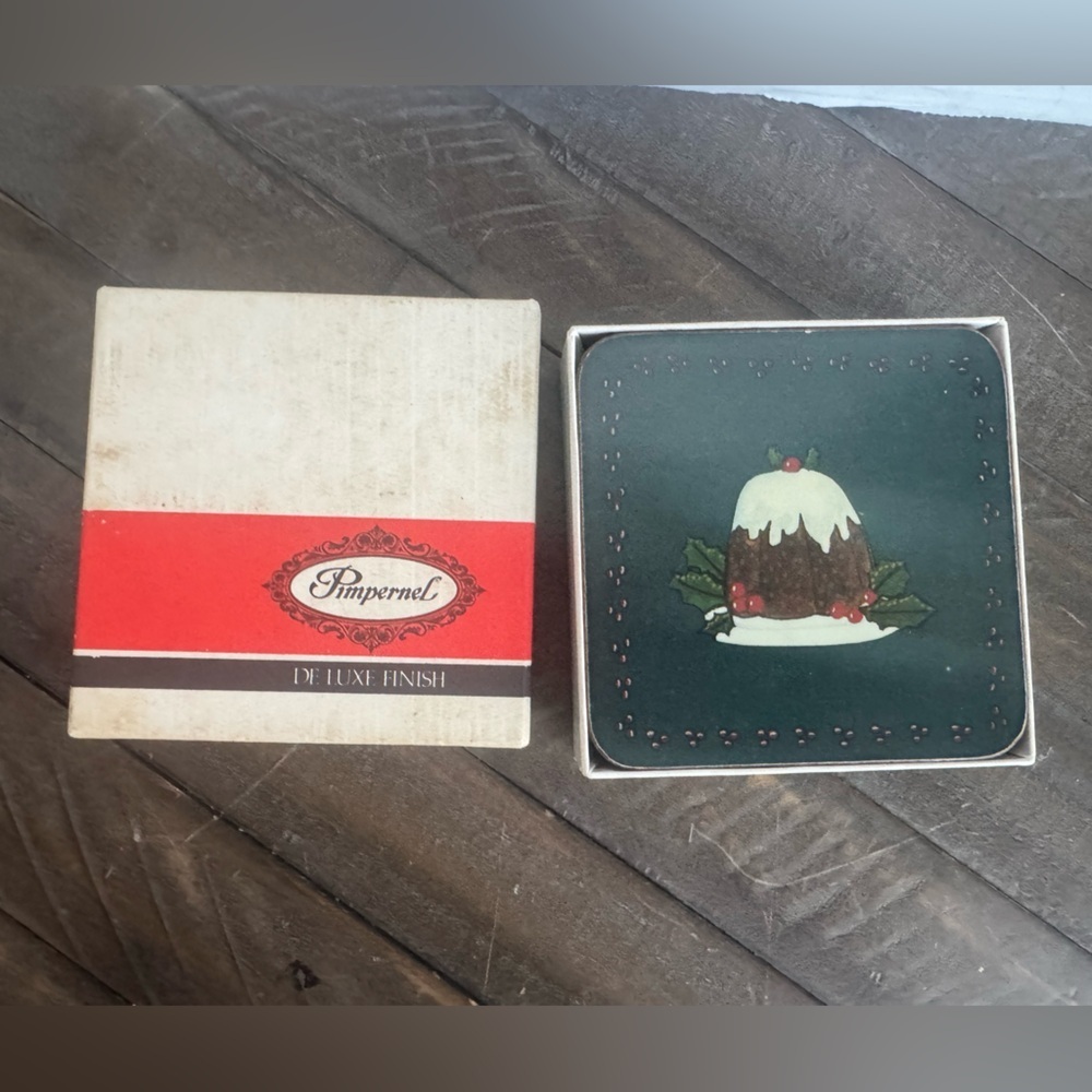 Pimpernel Holiday Coasters with Festive Cake Design